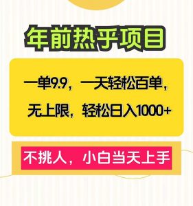 一单9.9，一天百单无上限，不挑人，小白当天上手，轻松日入1000+-瀚宇网创
