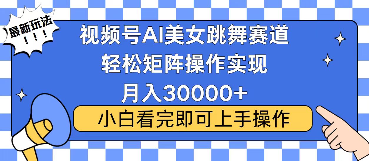 视频号蓝海赛道玩法，当天起号，拉爆流量收益，小白也能轻松月入30000+-瀚宇网创