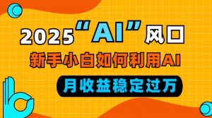 2025“ AI ”风口，新手小白如何利用ai，每月收益稳定过万-瀚宇网创