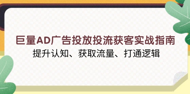 巨量AD广告投放投流获客实战指南，提升认知、获取流量、打通逻辑-瀚宇网创