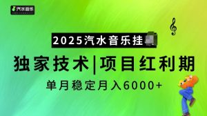 2025汽水音乐挂JI项目,独家最新技术,项目红利期稳定月入6000+-瀚宇网创