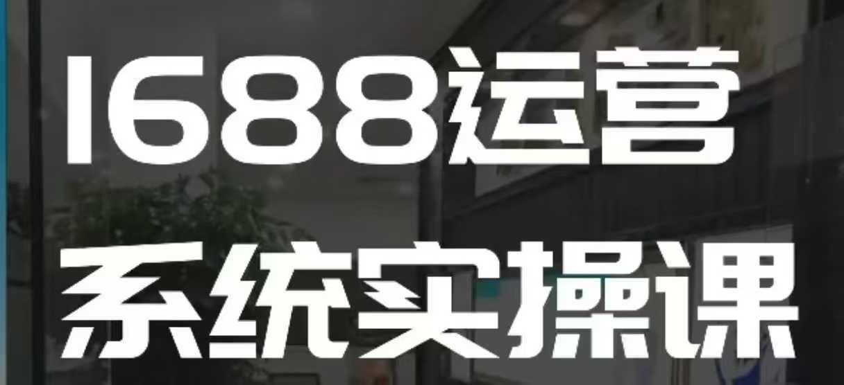 1688高阶运营系统实操课，快速掌握1688店铺运营的核心玩法-瀚宇网创