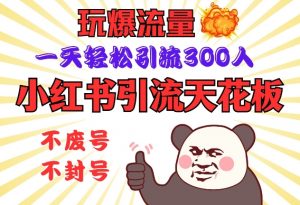 小红书引流天花板,玩爆流量,一天轻松引流300人,安全操作-瀚宇网创
