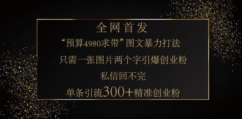 小红书神奇图片引流法，只需一张图，就能单条笔记凭借此方法，轻松引流 300 + 精准创业粉-瀚宇网创