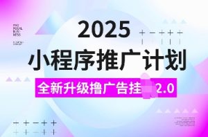 2025小程序推广计划，全新升级撸广告挂JI2.0玩法，日入多张，小白可做【揭秘】-瀚宇网创