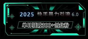 2025年快手6.0保姆级教程震撼来袭，单日狂吸300+精准创业粉-瀚宇网创