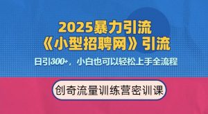 2025最新暴力引流方法,招聘平台一天引流300+,日变现多张,专业人士力荐-瀚宇网创