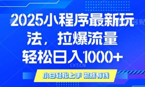 2025年小程序最新玩法，流量直接拉爆，单日稳定变现1000+-瀚宇网创