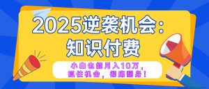 2025逆袭项目——知识付费,小白也能月入10万年入百万,抓住机会彻底翻...-瀚宇网创