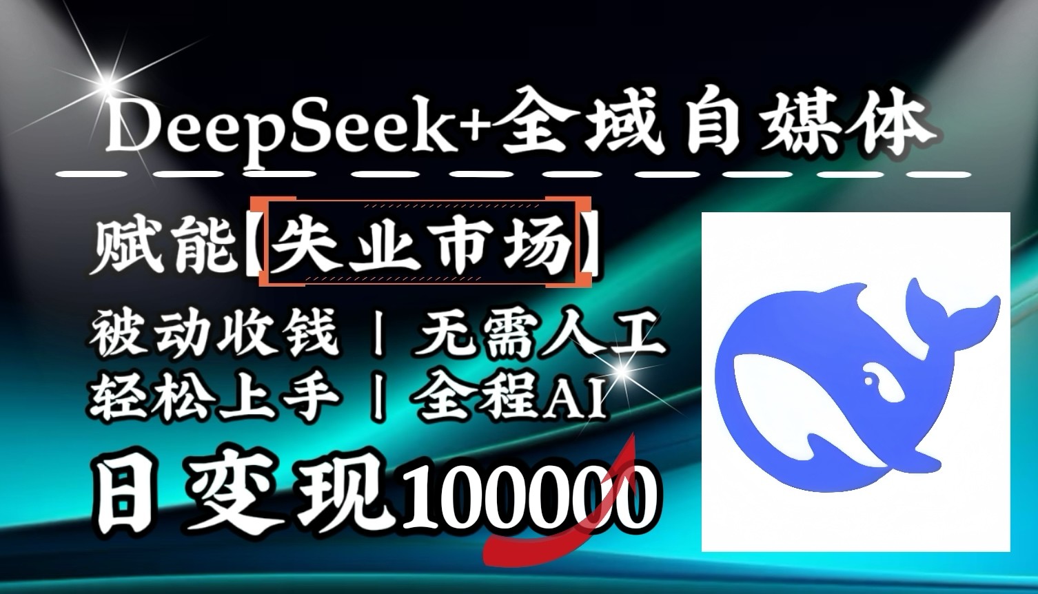 降维打击，DeepSeek+失业市场，全自动操作，结合人人刚需，单月利润轻松破100000＋-瀚宇网创