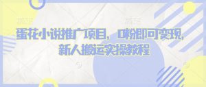 蛋花小说推文项目，0粉即可变现，新人搬运实操教程-瀚宇网创