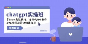 chatgpt实战班,学Excel高效技巧,自动化PPT制作,小红书爆款笔记创作秘籍-瀚宇网创