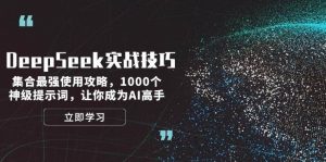 DeepSeek实战技巧：集合最强使用攻略，1000个神级提示词，让你成为AI高手-瀚宇网创