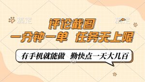 评论截图，一分钟一单，有手机就能做，任务无上限，轻松一天大几百-瀚宇网创