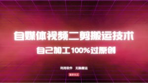 详细教你自媒体视频二剪搬运技术,自己加工100%过原创,无脑搬运-瀚宇网创