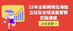 25年全新跨境出海独立站及全域流量营销实操课程,跨境电商独立站TIKTOK全域营销普货特货玩法大全-瀚宇网创