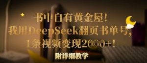 书中自有黄金屋！我用DeepSeek翻页书单号，1条视频变现多张！附详细教学-瀚宇网创