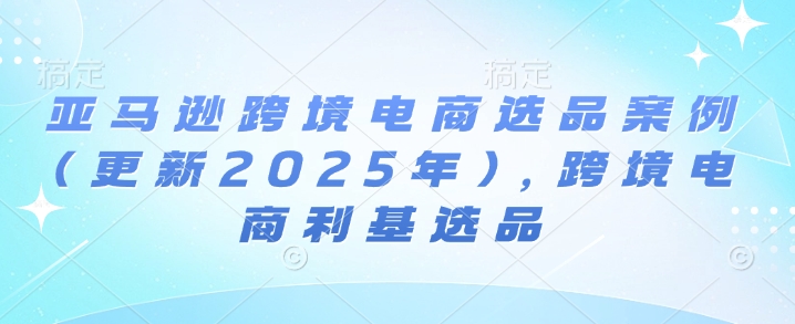 亚马逊跨境电商选品案例(更新2025年3月),跨境电商利基选品-瀚宇网创