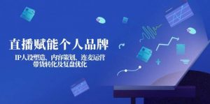 直播赋能个人品牌：IP人设塑造、内容策划、连麦运营、带货转化及复盘优化-瀚宇网创