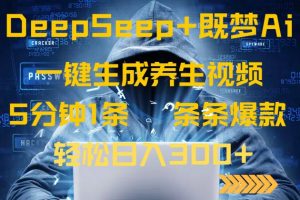 DeepSeek+既梦Ai生成养生视频，5分钟一条，条条爆款，轻松日入300+-瀚宇网创