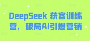 DeepSeek 获客训练营,破局AI引爆营销-瀚宇网创