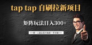 taptap拉新自刷项目，一个新用户14元，矩阵玩法日入300+-瀚宇网创