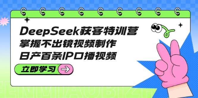 DeepSeek获客特训营:掌握不出镜视频制作,日产百条IP口播视频-瀚宇网创