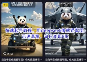 快速起号教程,用deepseek做熊猫军团,迅速涨粉,单日变现8张-瀚宇网创