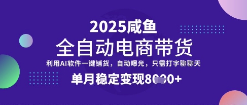全网首发【闲鱼全自动电商带货】三年磨一剑，一朝露锋芒，单月稳定变现8k+【揭秘】-瀚宇网创
