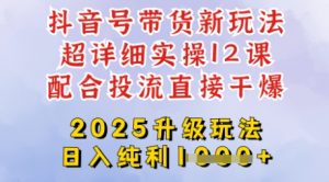 2025全新升级抖音带货玩法,一天纯利四位数,从剪辑到选品再到发布投流,超详细玩法揭秘-瀚宇网创