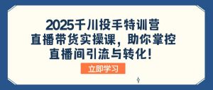 2025千川投手特训营:直播带货实操课,助你掌控直播间引流与转化!-瀚宇网创