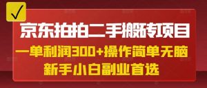京东拍拍二手搬砖项目，一单纯利润3张，操作简单，小白兼职副业首选-瀚宇网创