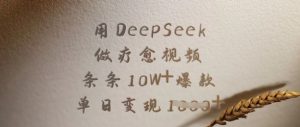 用DeepSeek做疗愈视频，条条10W+爆款，单日变现多张-瀚宇网创