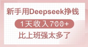 新手用Deepseek挣钱，1天收入多张，比上班强太多了-瀚宇网创