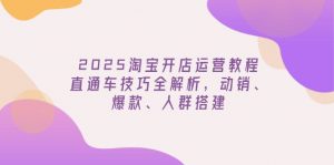 2025淘宝开店运营教程更新,直通车技巧全解析,动销、爆款、人群搭建-瀚宇网创