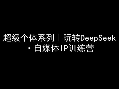 超级个体系列，玩转DeepSeek·自媒体IP训练营，deepseek教程-瀚宇网创
