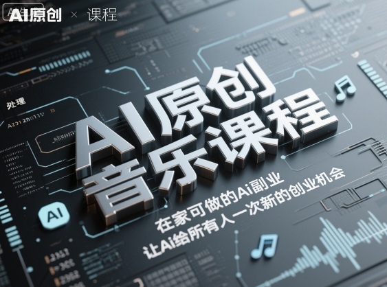 AI原创音乐课程，在家可做的Ai副业，让Ai给所有人一次新的创业机会-瀚宇网创