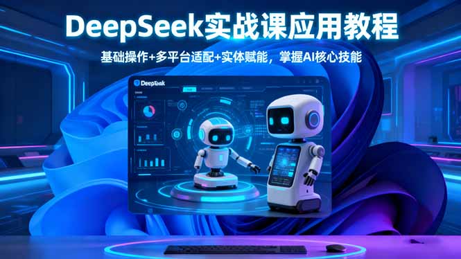 DeepSeek实战课应用教程、基础操作+多平台适配+实体赋能,掌握AI核心技能-瀚宇网创