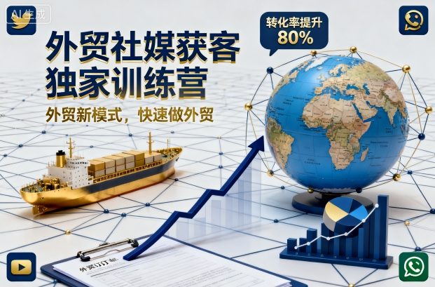 外贸社媒获客独家训练营,外贸新模式,快速做外贸-瀚宇网创