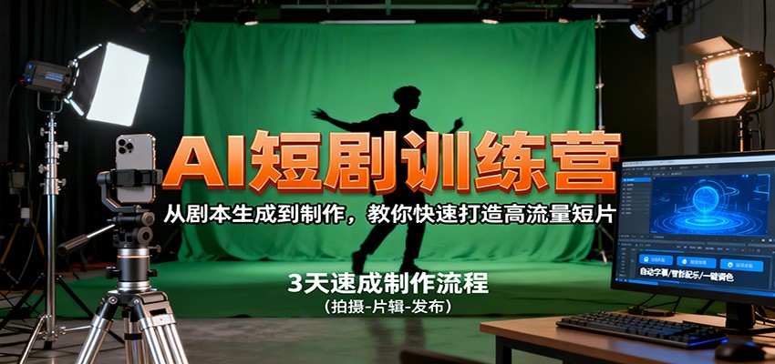 图片[1]-AI短剧训练营，从剧本生成到制作，教你快速打造高流量短片-瀚宇网创