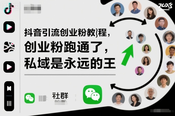 抖音引流创业粉教程,创业粉终于跑通了,私域是永远的王-瀚宇网创