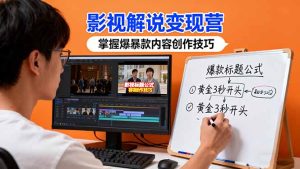 影视解说变现营:通过30+实战案例爆款内容创作技巧,掌握影视解说盈利密码-瀚宇网创