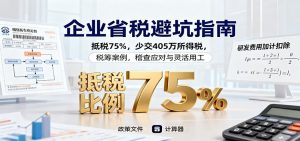 企业省税避坑指南：抵税75%，少交405万所得税，税筹案例，稽查应对与灵活用工-瀚宇网创