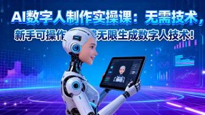 AI数字人制作实操课:无需技术,新手可操作,免费无限生成数字人技术!-瀚宇网创