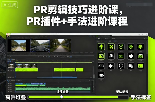 PR剪辑技巧进阶课，PR插件+手法进阶课程-瀚宇网创