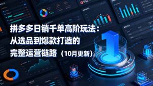 拼多多日销千单高阶玩法:从选品到爆款打造的完整运营链路(10月更新-瀚宇网创