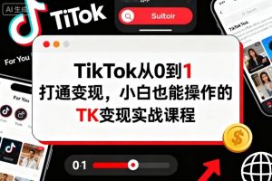 TikTok从0到1打通变现,小白也能操作的TK变现实战课程-瀚宇网创