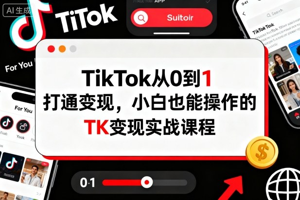 TikTok从0到1打通变现,小白也能操作的TK变现实战课程-瀚宇网创