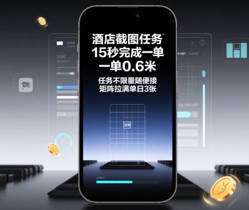 酒店截图任务,15秒完成一单,一单0.6米,任务不限量随便接,矩阵拉满单日3张【揭秘】-瀚宇网创