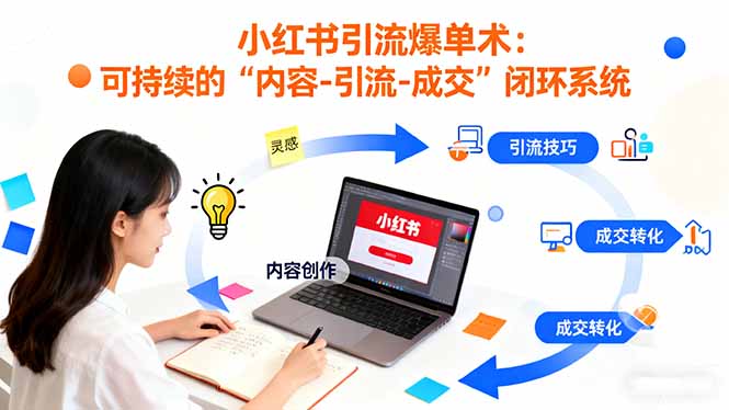 小红书引流爆单术:构建一套低成本 可持续的“内容-引流-成交”闭环系统-瀚宇网创